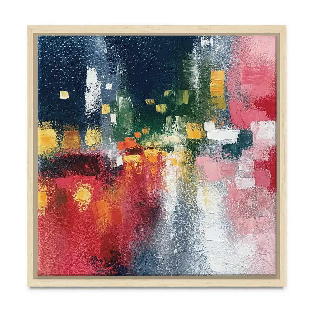 London Rain Through Glass Square Canvas Print London Rain Through Glass Square Canvas Print wall art product Chromatic Storm Studio