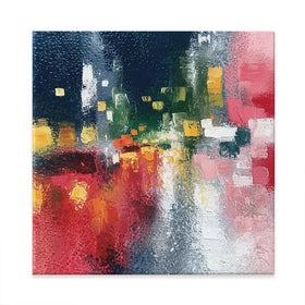 London Rain Through Glass Square Canvas Print London Rain Through Glass Square Canvas Print wall art product Chromatic Storm Studio