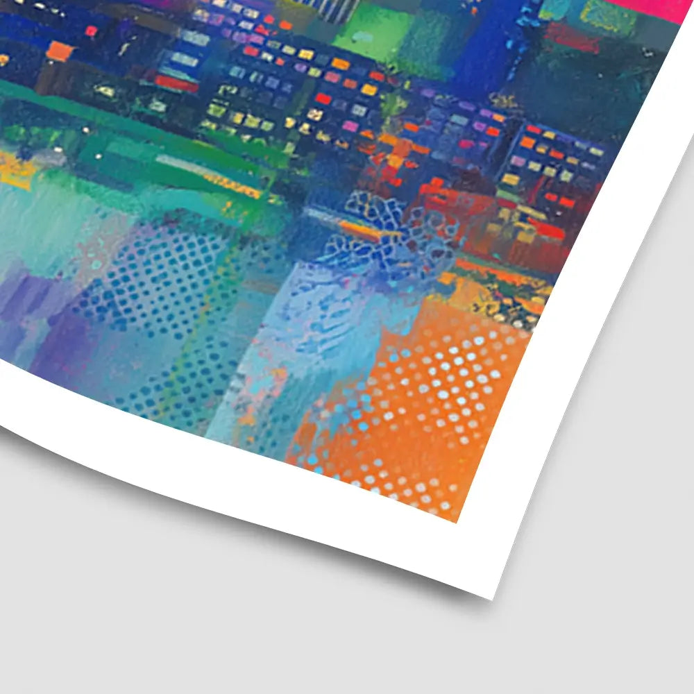 London Skyline In Neon Art Print London Skyline In Neon Art Print wall art product Chromatic Storm Studio