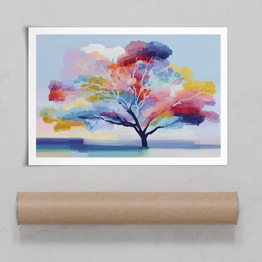 Lone Colourful Tree Art Print Lone Colourful Tree Art Print wall art product Chromatic Storm Studio
