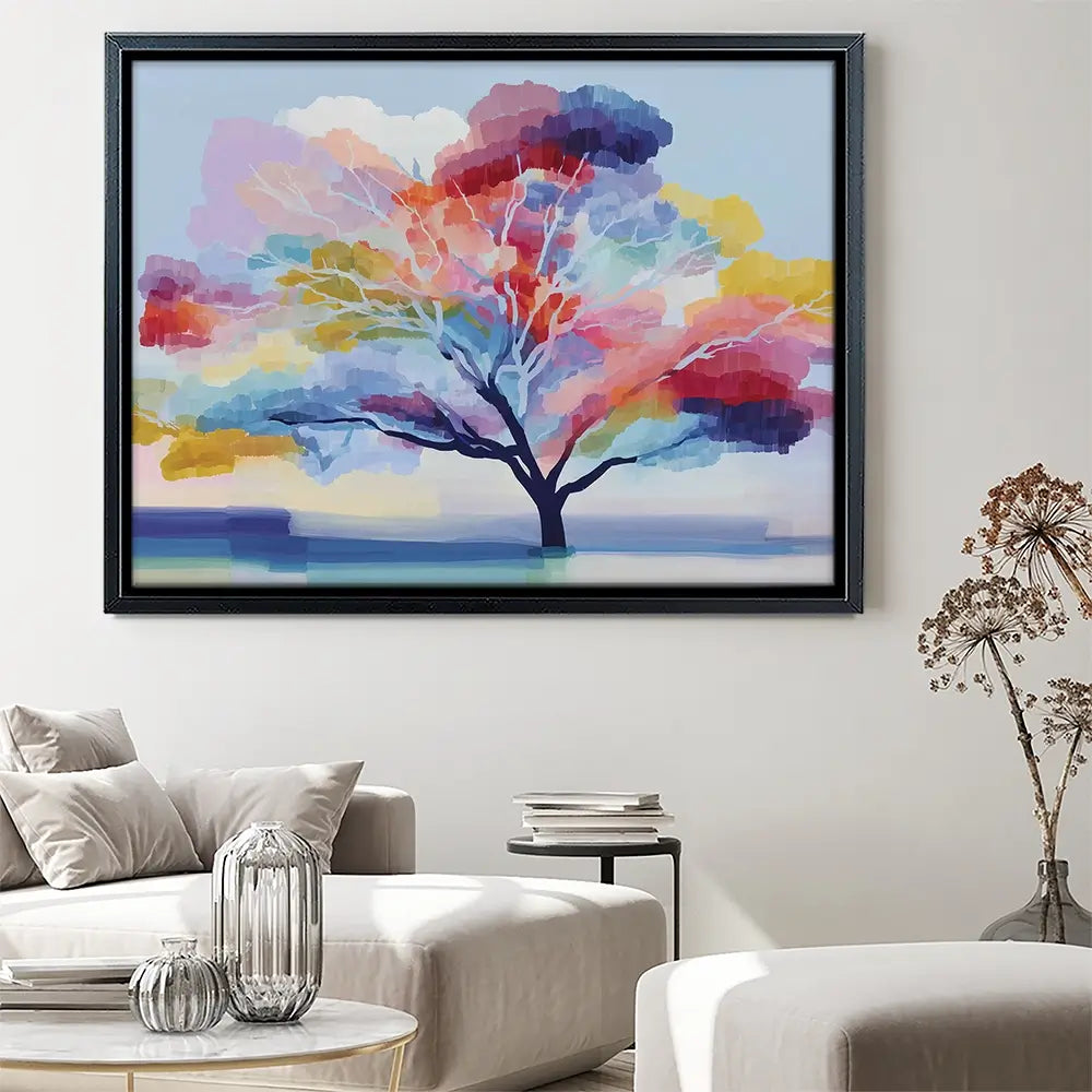 Lone Colourful Tree Canvas Print Lone Colourful Tree Canvas Print wall art product Chromatic Storm Studio