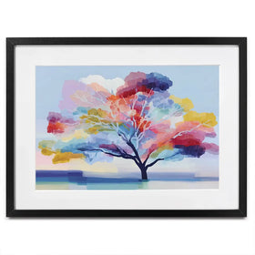 Lone Colourful Tree Framed Art Print Lone Colourful Tree Framed Art Print wall art product Chromatic Storm Studio
