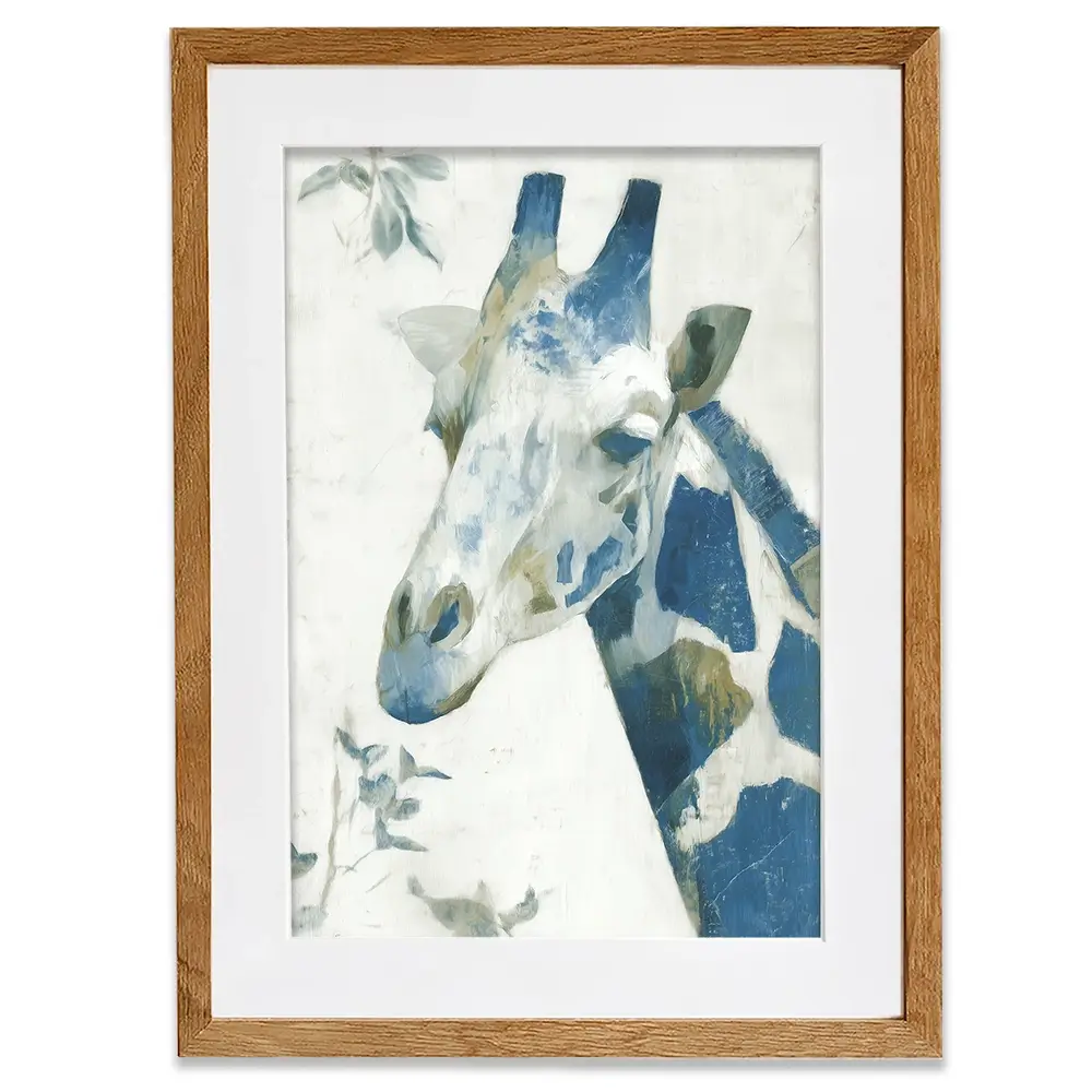 Lone Giraffe Botanical Hush Framed Art Print Lone Giraffe Botanical Hush Framed Art Print wall art product Chromatic Storm Studio