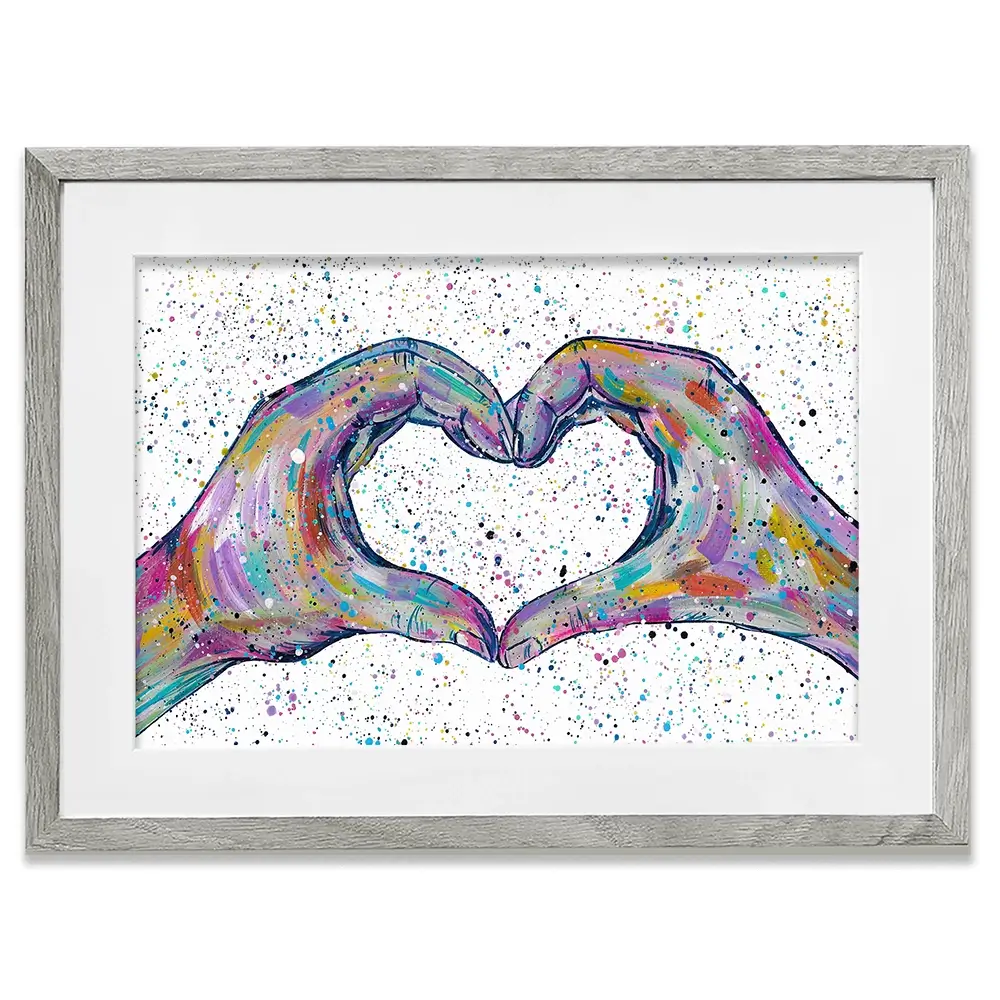 Love Heart Hands Framed Art Print Love Heart Hands Framed Art Print wall art product Emma LC Art