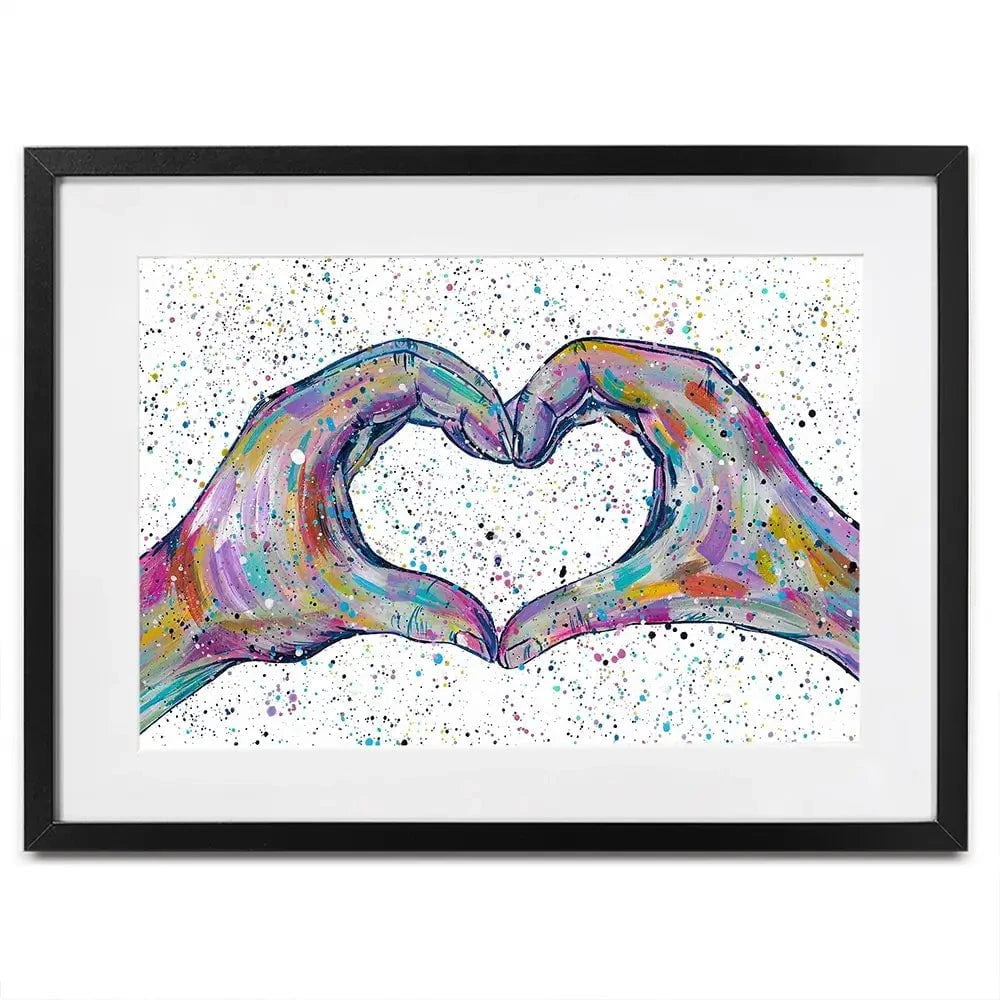 Love Heart Hands Framed Art Print Love Heart Hands Framed Art Print wall art product Emma LC Art
