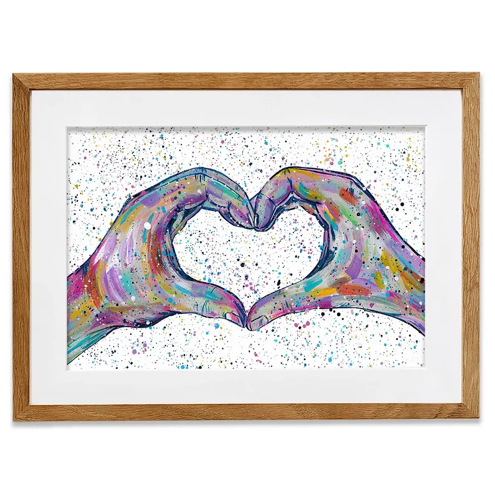Love Heart Hands Framed Art Print Love Heart Hands Framed Art Print wall art product Emma LC Art