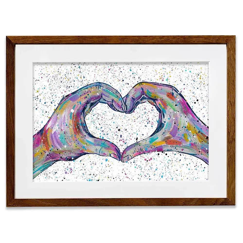 Love Heart Hands Framed Art Print Love Heart Hands Framed Art Print wall art product Emma LC Art
