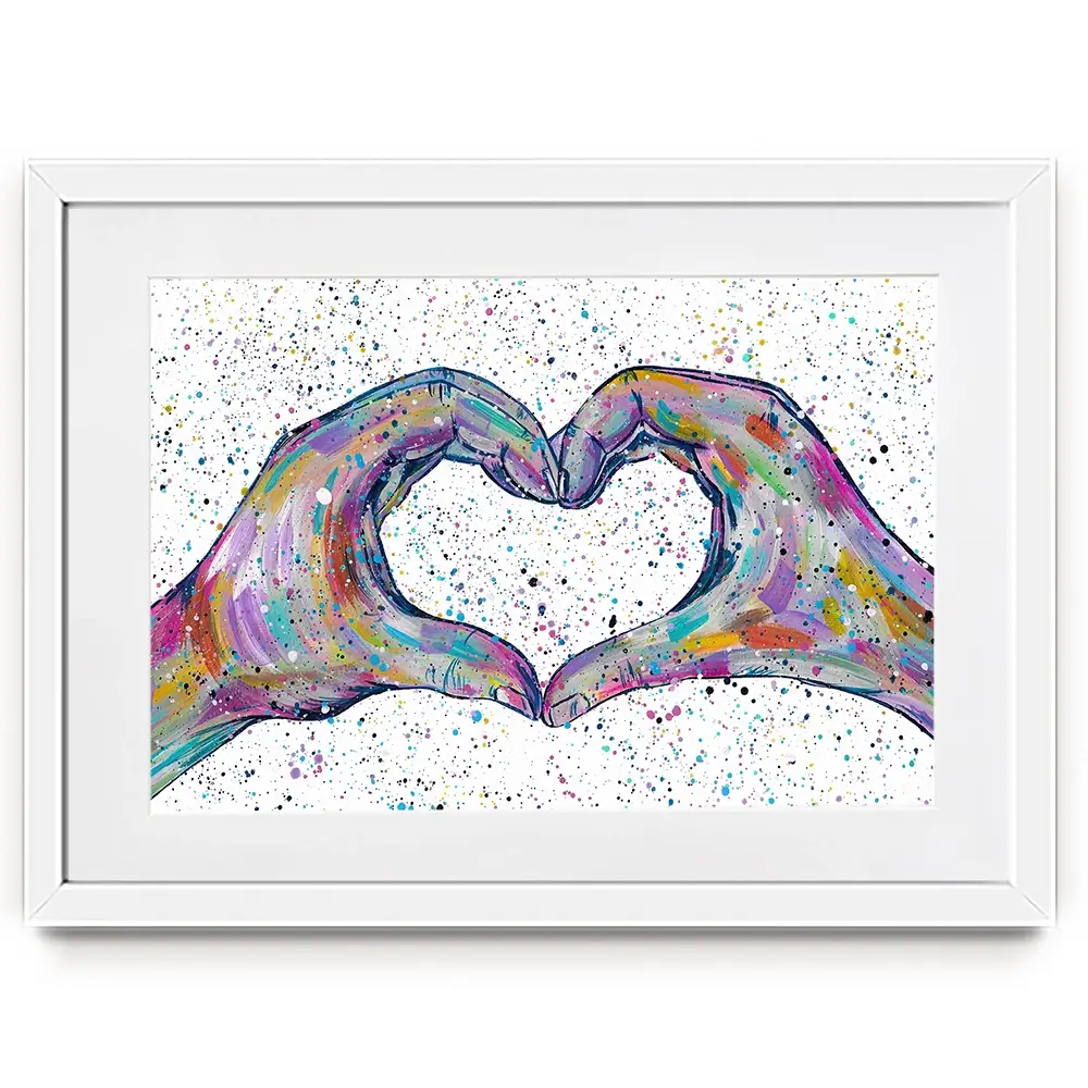 Love Heart Hands Framed Art Print Love Heart Hands Framed Art Print wall art product Emma LC Art
