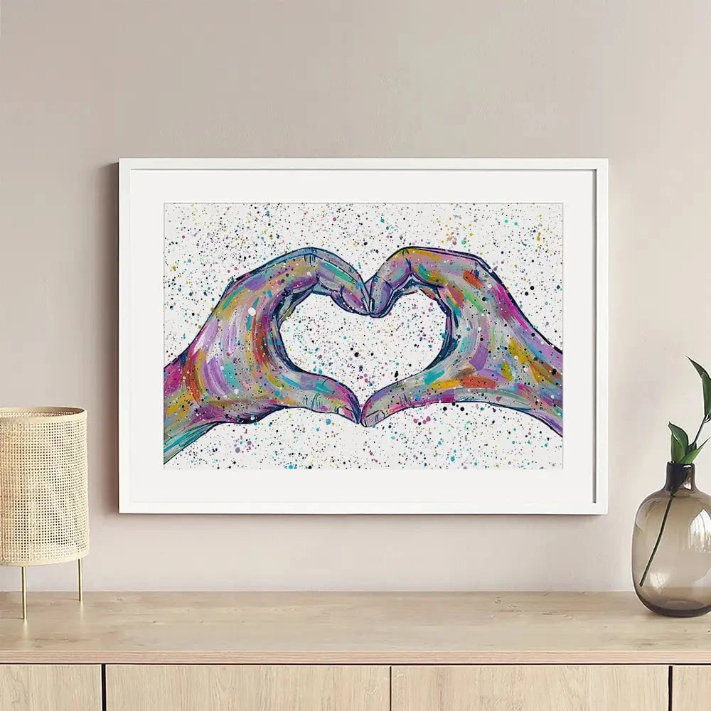 Love Heart Hands Framed Art Print Love Heart Hands Framed Art Print wall art product Emma LC Art