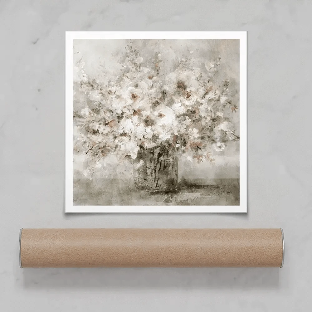 Lovely White Bouquet Square Art Print Lovely White Bouquet Square Art Print wall art product Carol Robinson
