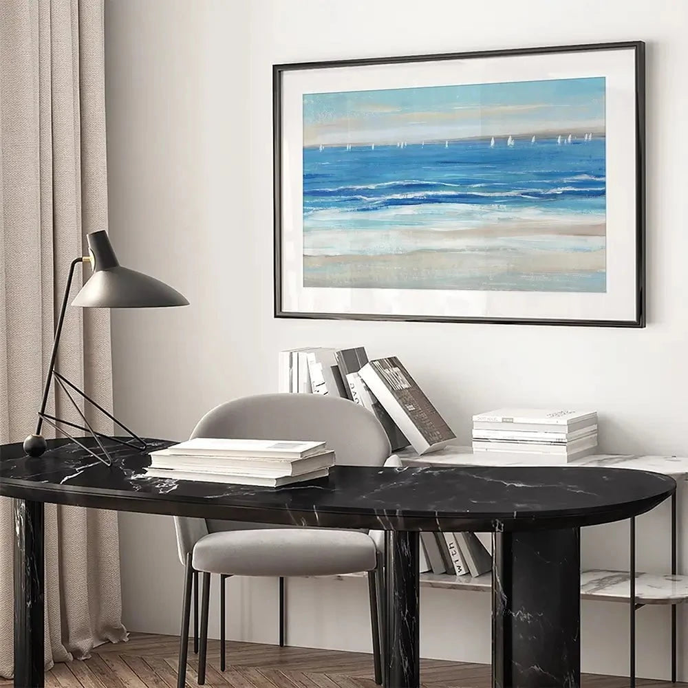 Low Cerulean Tide Framed Art Print Low Cerulean Tide Framed Art Print wall art product Tim O'Toole