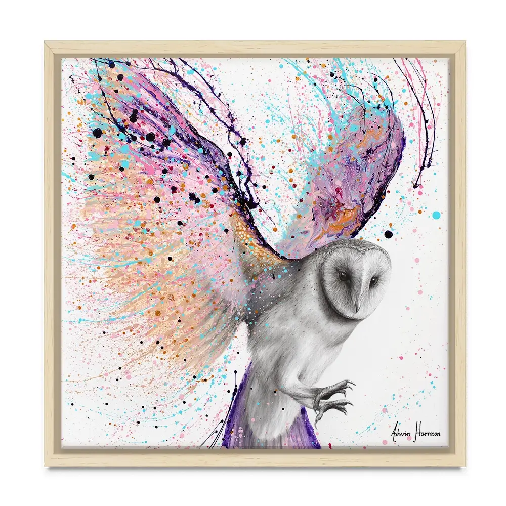 Luminous Luna Owl Square Canvas Print Luminous Luna Owl Square Canvas Print wall art product / Shutterstock