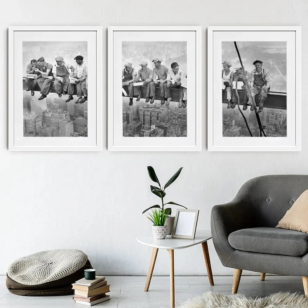 Lunch Atop A Skyscraper Framed Art Print Trio Lunch Atop A Skyscraper Framed Art Print Trio wall art product Independent