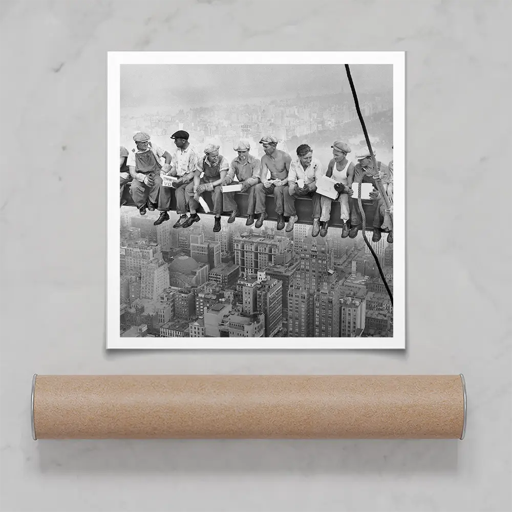 Lunch Atop A Skyscraper Square Art Print Lunch Atop A Skyscraper Square Art Print wall art product Independent