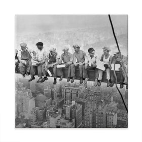 Lunch Atop A Skyscraper Square Canvas Print Lunch Atop A Skyscraper Square Canvas Print wall art product Independent