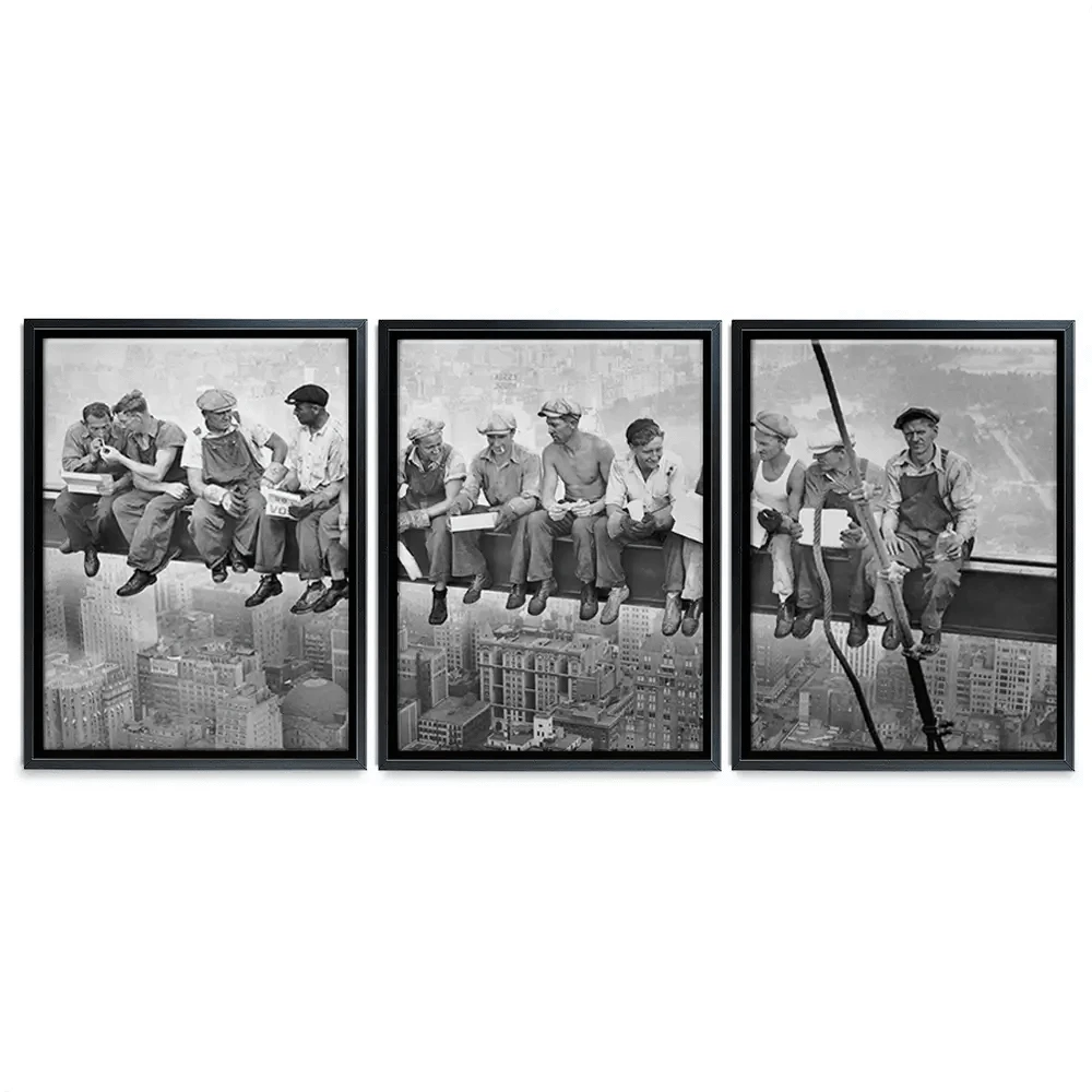 Lunch Atop A Skyscraper Trio Canvas Print Lunch Atop A Skyscraper Trio Canvas Print wall art product Independent