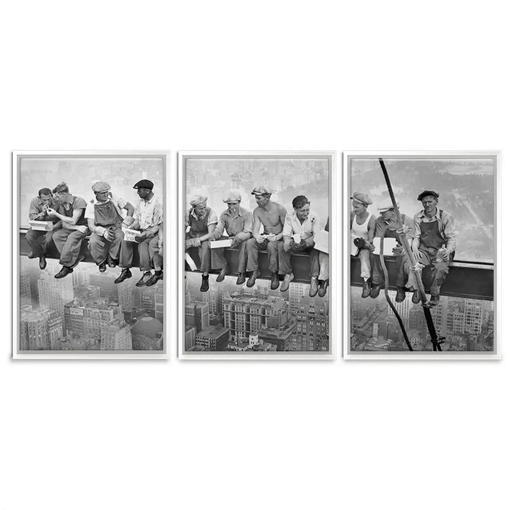 Lunch Atop A Skyscraper Trio Canvas Print Lunch Atop A Skyscraper Trio Canvas Print wall art product Independent