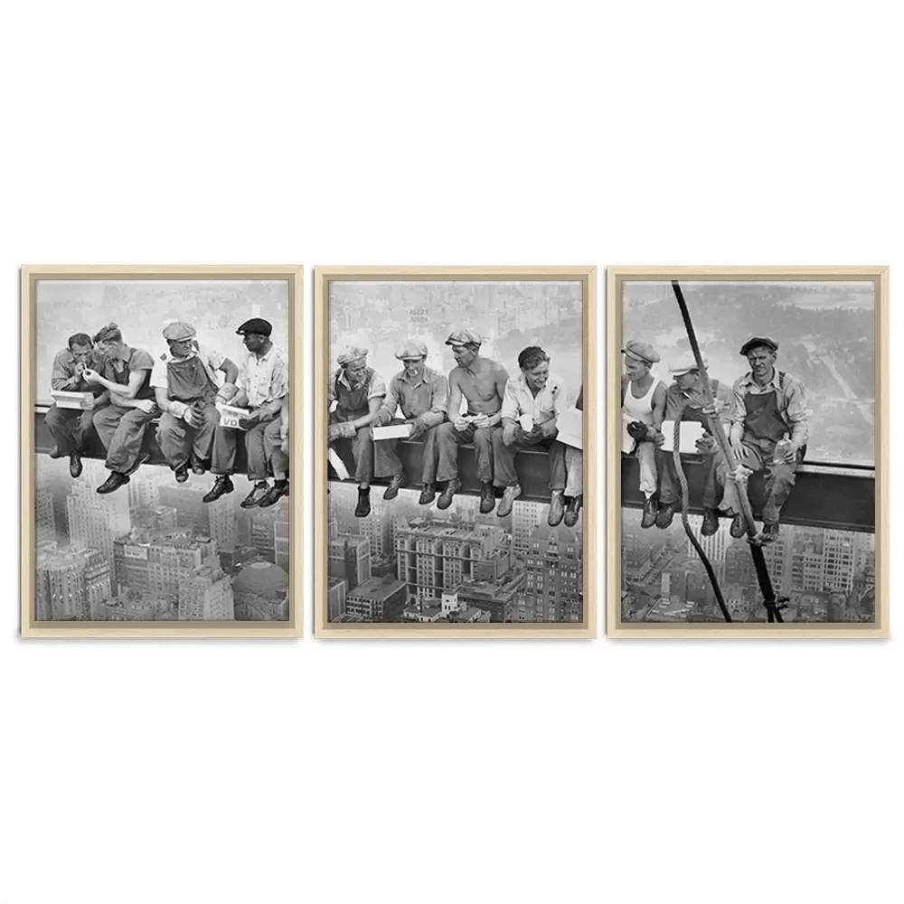 Lunch Atop A Skyscraper Trio Canvas Print Lunch Atop A Skyscraper Trio Canvas Print wall art product Independent