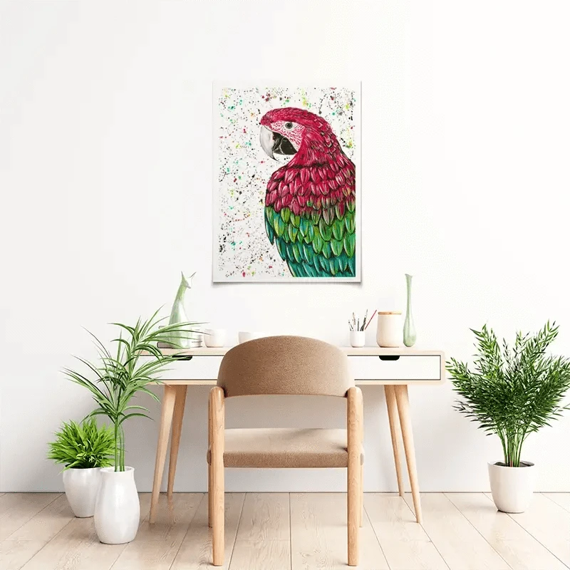 Macaw Parrot Marvin Art Print Macaw Parrot Marvin Art Print wall art product Emma LC Art