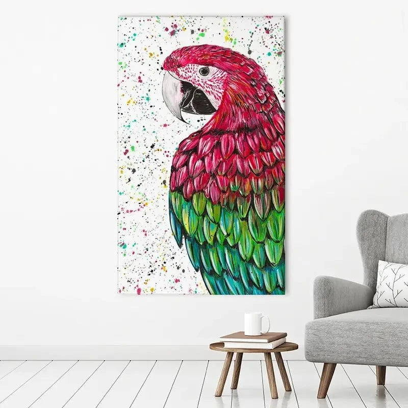 Macaw Parrot Marvin Canvas Print Macaw Parrot Marvin Canvas Print wall art product Emma LC Art