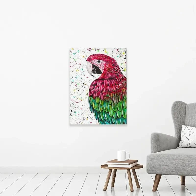 Macaw Parrot Marvin Canvas Print Macaw Parrot Marvin Canvas Print wall art product Emma LC Art