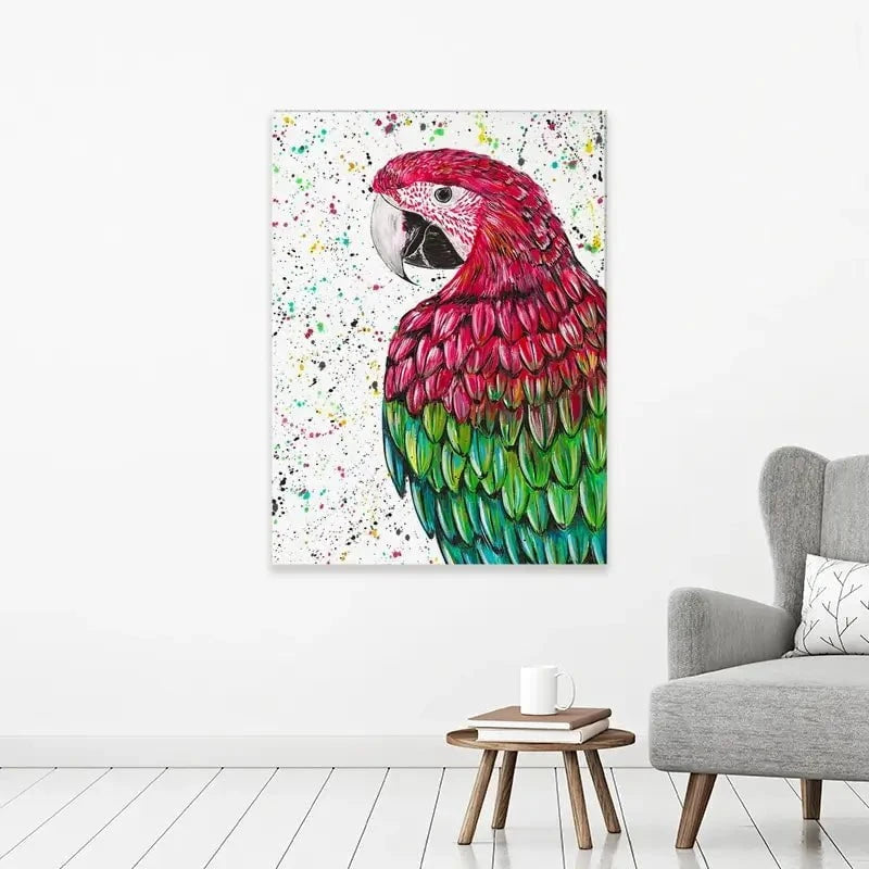 Macaw Parrot Marvin Canvas Print Macaw Parrot Marvin Canvas Print wall art product Emma LC Art