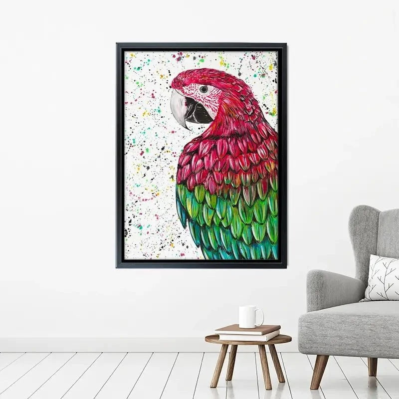 Macaw Parrot Marvin Canvas Print Macaw Parrot Marvin Canvas Print wall art product Emma LC Art