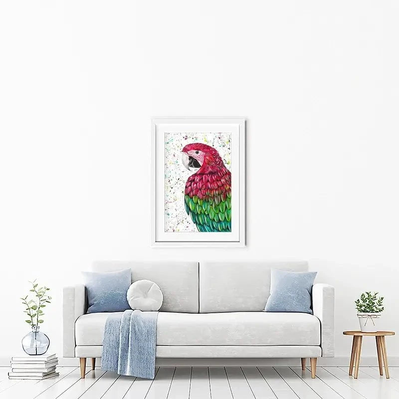 Macaw Parrot Marvin Framed Art Print Macaw Parrot Marvin Framed Art Print wall art product Emma LC Art
