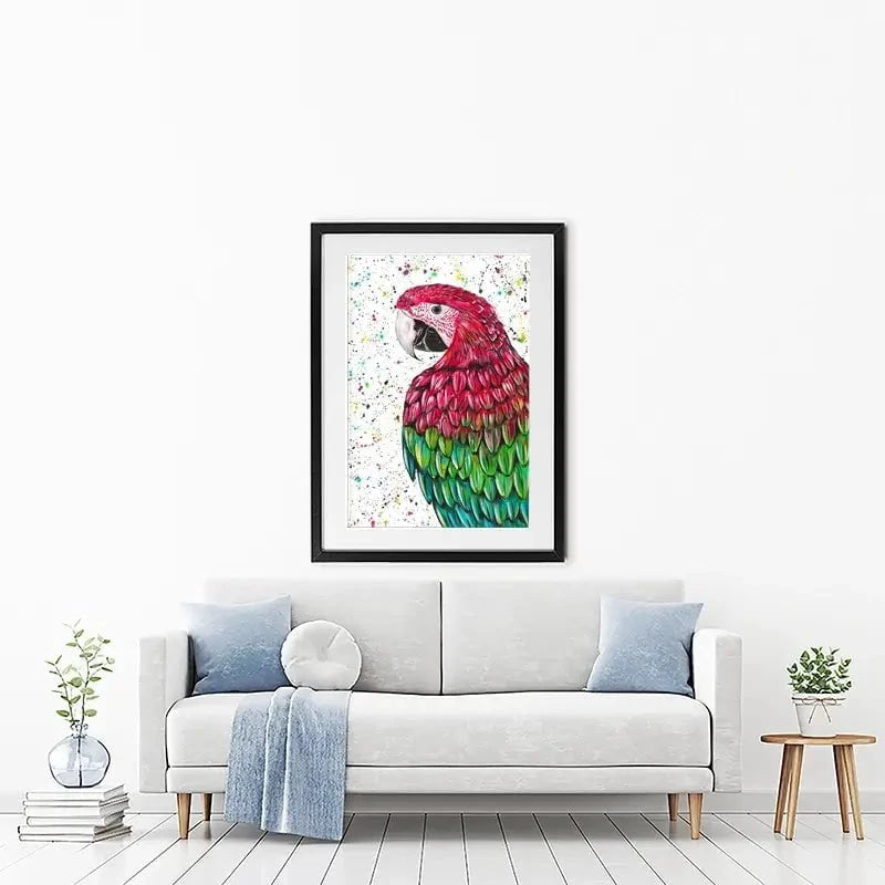Macaw Parrot Marvin Framed Art Print Macaw Parrot Marvin Framed Art Print wall art product Emma LC Art