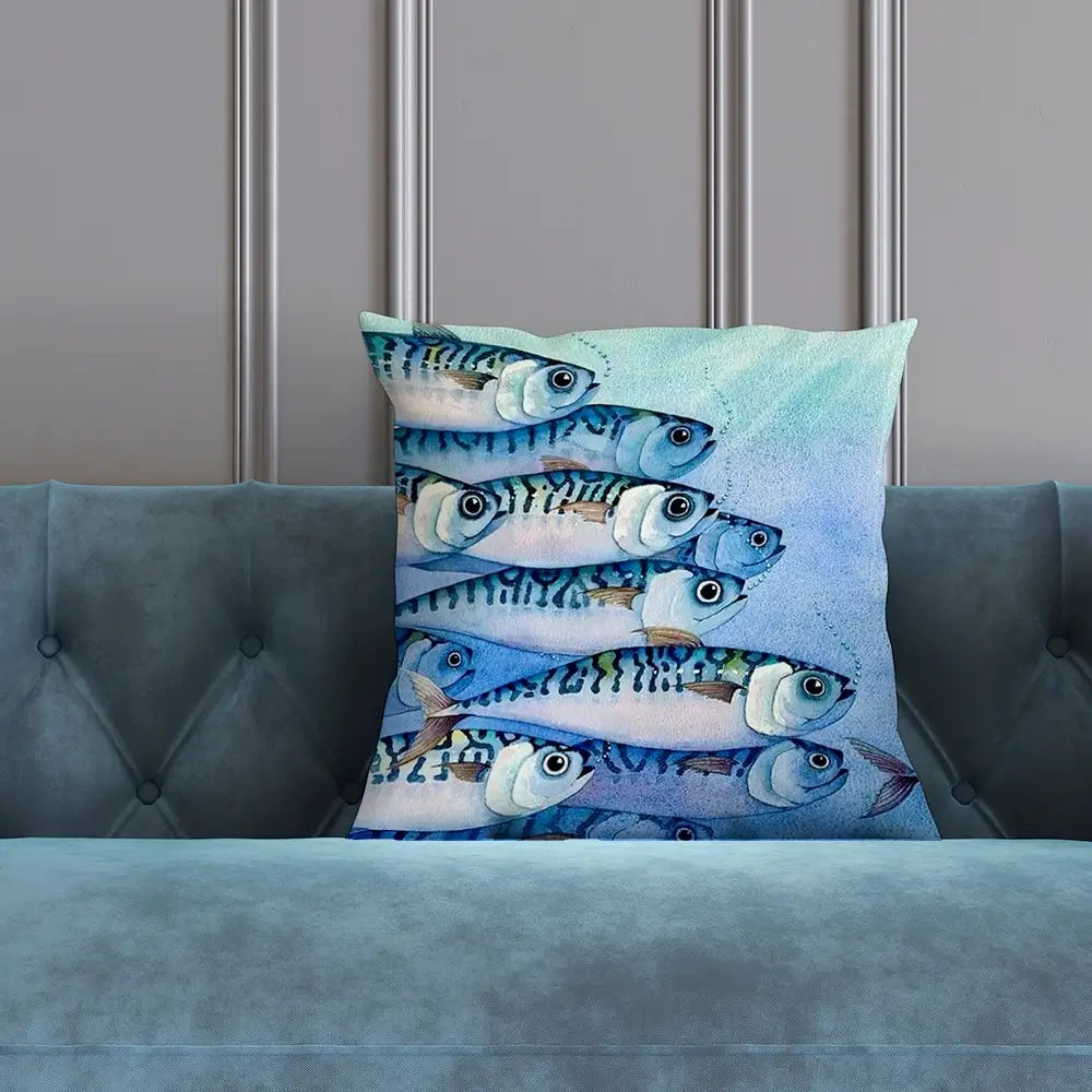 Mackerel Shoal Cushion Mackerel Shoal Cushion wall art product David Alexander Elder