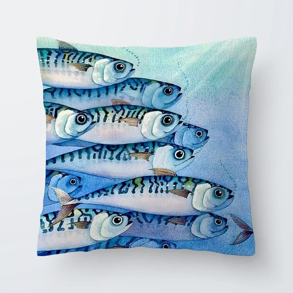 Mackerel Shoal Cushion Mackerel Shoal Cushion wall art product David Alexander Elder