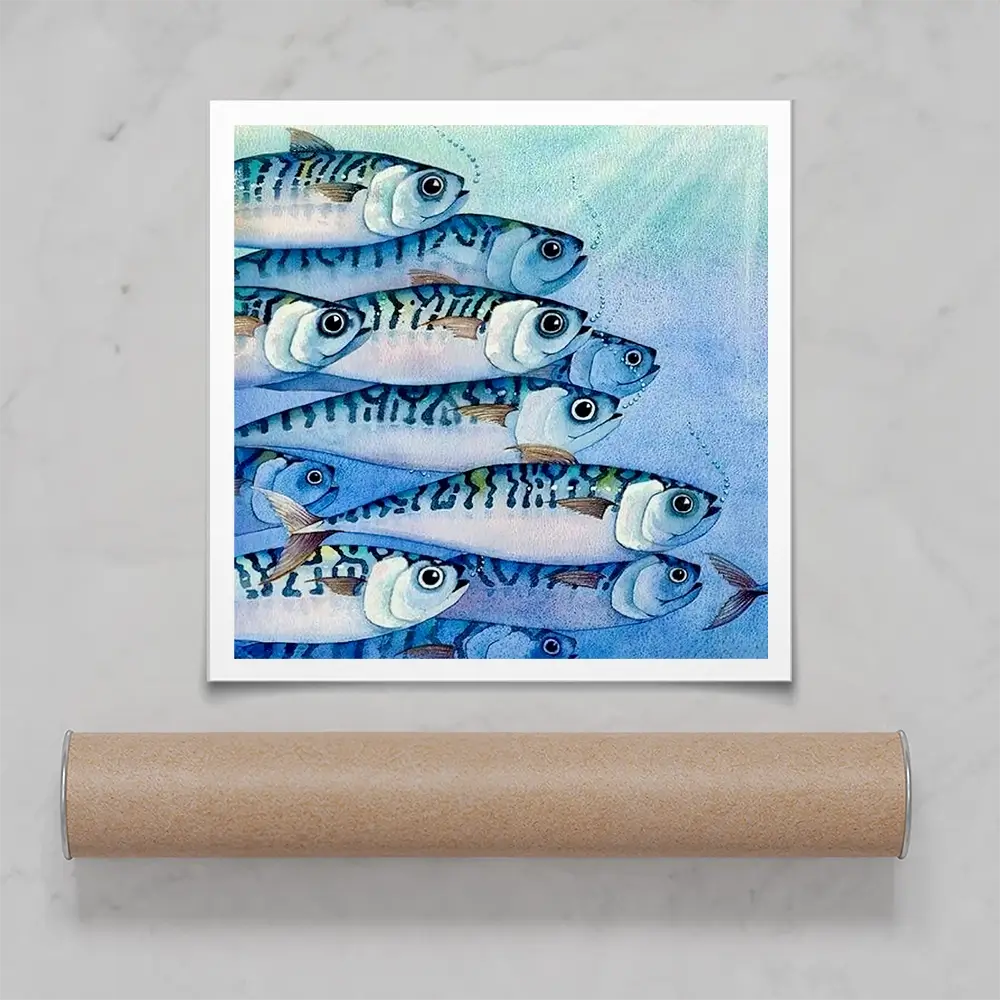 Mackerel Shoal Square Art Print Mackerel Shoal Square Art Print wall art product David Alexander Elder