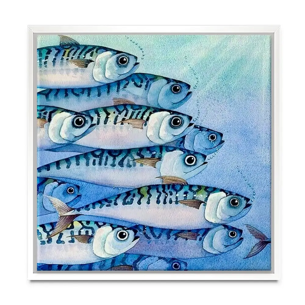 Mackerel Shoal Square Canvas Print Mackerel Shoal Square Canvas Print wall art product David Alexander Elder