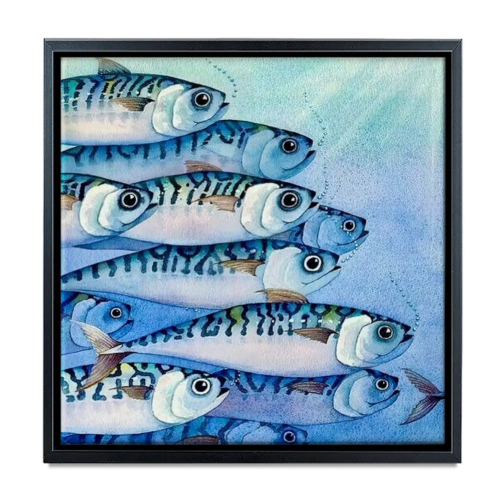 Mackerel Shoal Square Canvas Print Mackerel Shoal Square Canvas Print wall art product David Alexander Elder