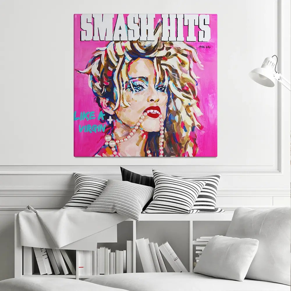 Madonna Smash Hits Square Canvas Print Madonna Smash Hits Square Canvas Print wall art product Juliet Stockton