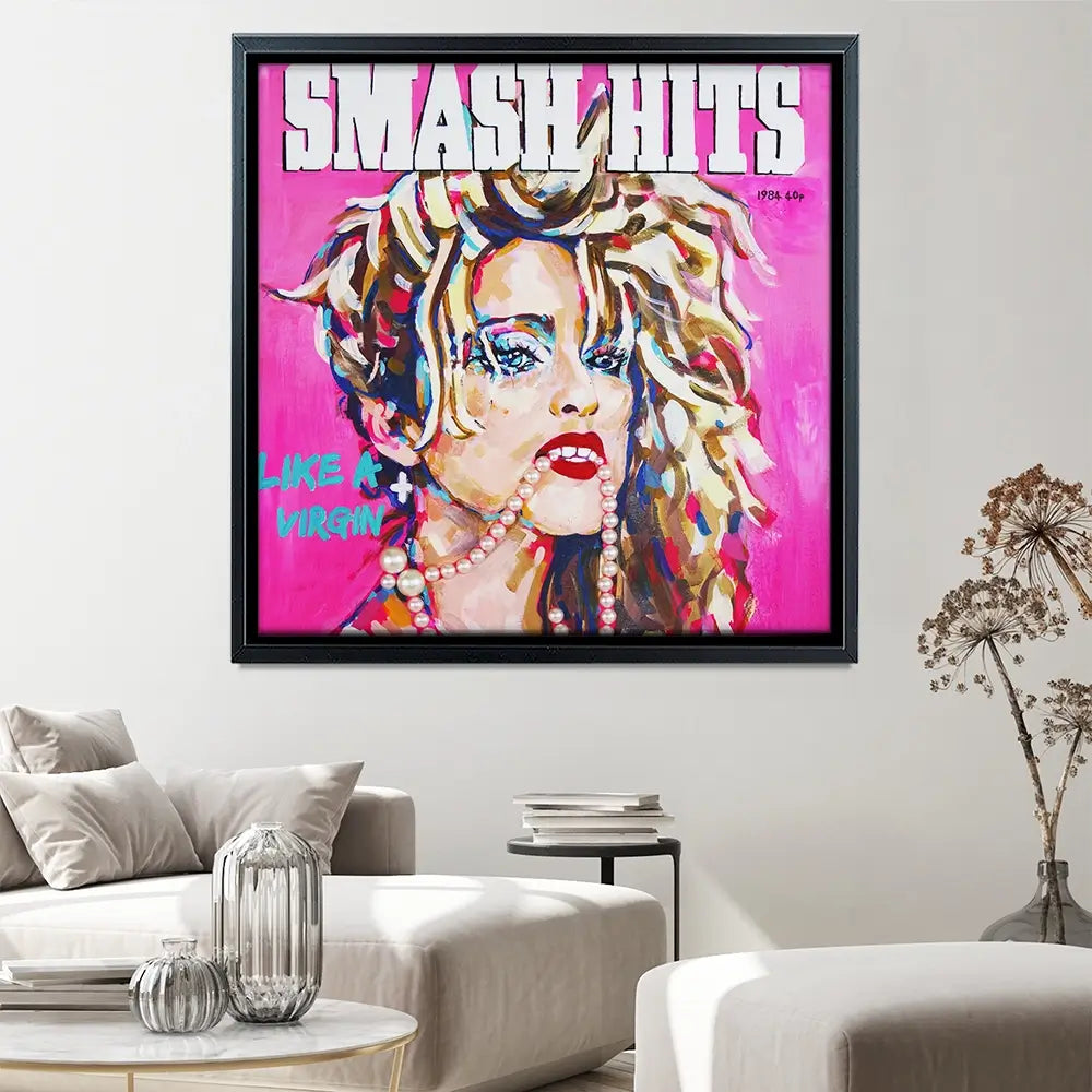Madonna Smash Hits Square Canvas Print Madonna Smash Hits Square Canvas Print wall art product Juliet Stockton