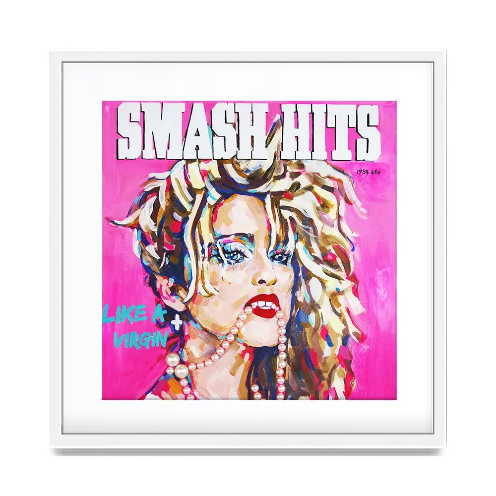 Madonna Smash Hits Square Framed Art Print Madonna Smash Hits Square Framed Art Print wall art product Juliet Stockton