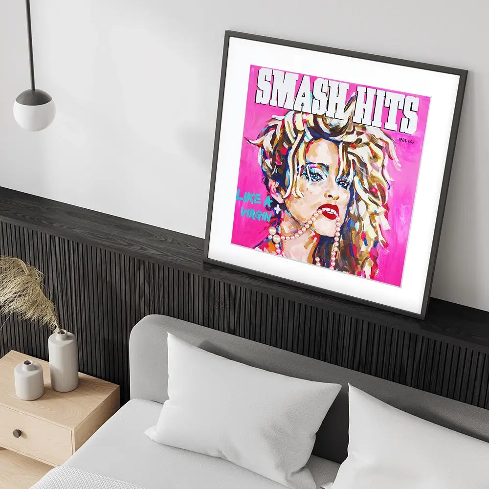 Madonna Smash Hits Square Framed Art Print Madonna Smash Hits Square Framed Art Print wall art product Juliet Stockton