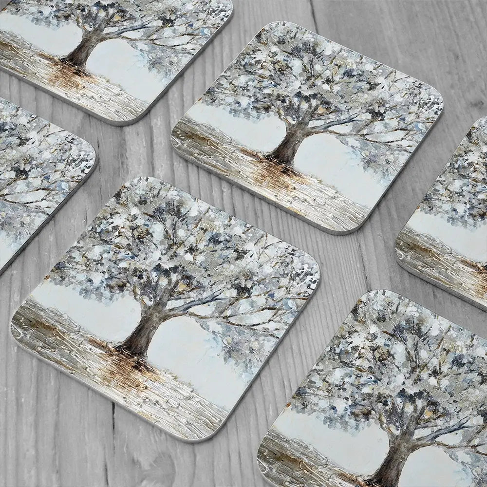 Magnificent Grey Tree Coaster Set Magnificent Grey Tree Coaster Set wall art product CHENYU ARTS / Shutterstock