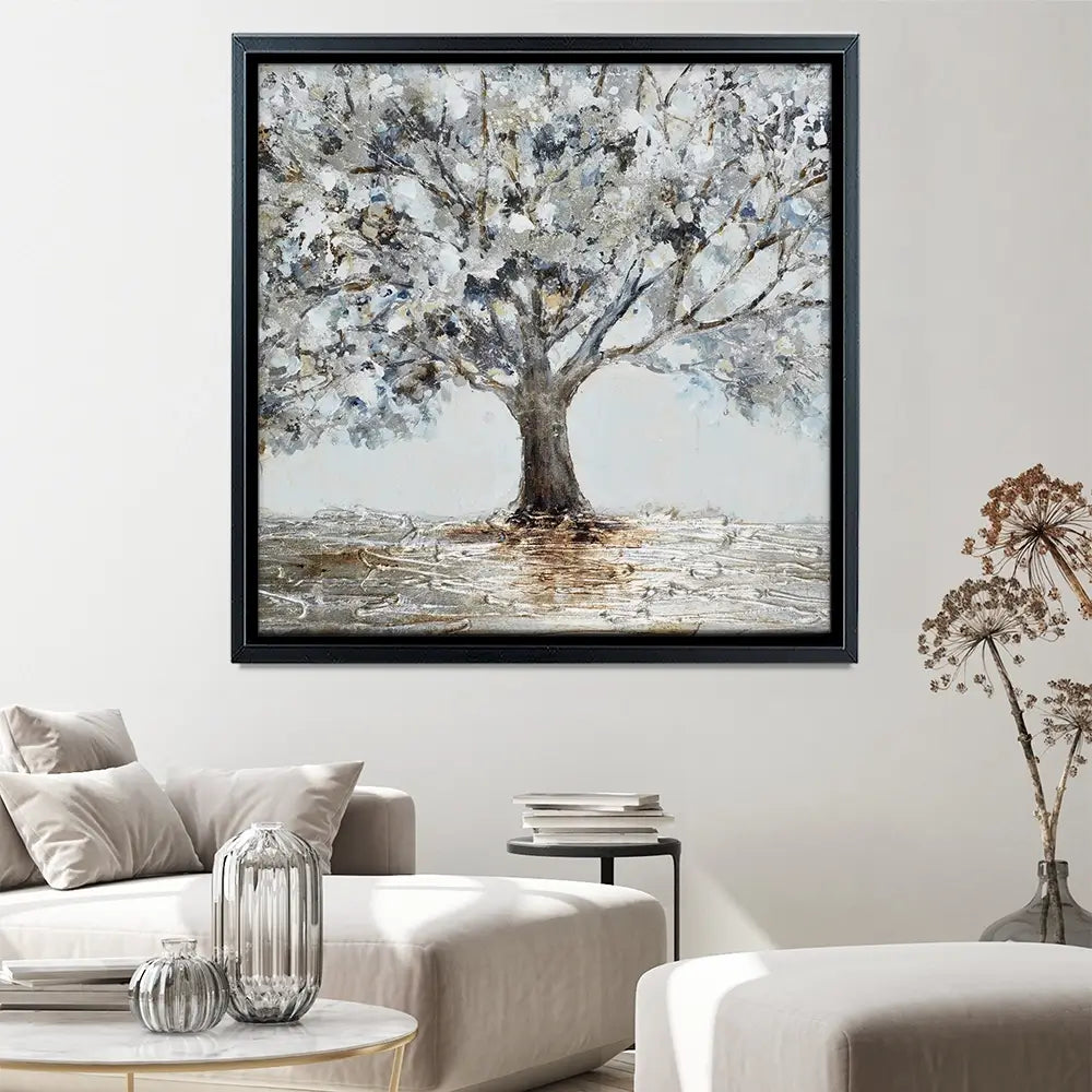 Magnificent Grey Tree Square Canvas Print Magnificent Grey Tree Square Canvas Print wall art product CHENYU ARTS / Shutterstock