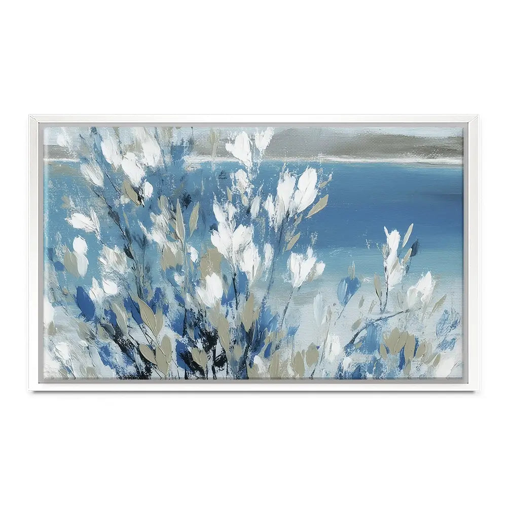 Magnolias Above Cobalt Water Canvas Print Magnolias Above Cobalt Water Canvas Print wall art product Chromatic Storm Studio