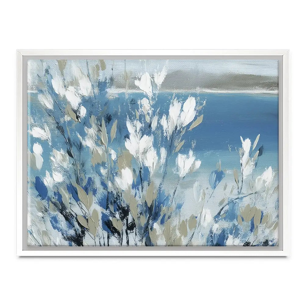 Magnolias Above Cobalt Water Canvas Print Magnolias Above Cobalt Water Canvas Print wall art product Chromatic Storm Studio