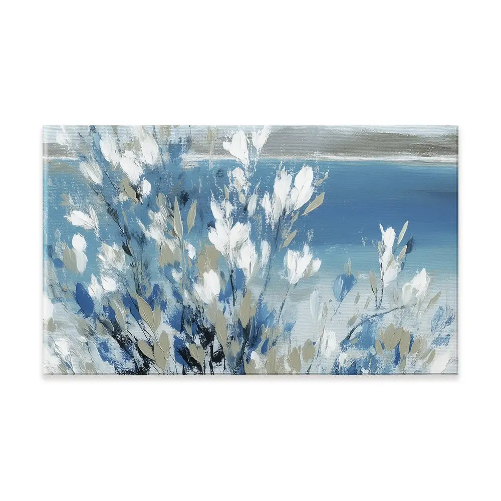 Magnolias Above Cobalt Water Canvas Print Magnolias Above Cobalt Water Canvas Print wall art product Chromatic Storm Studio