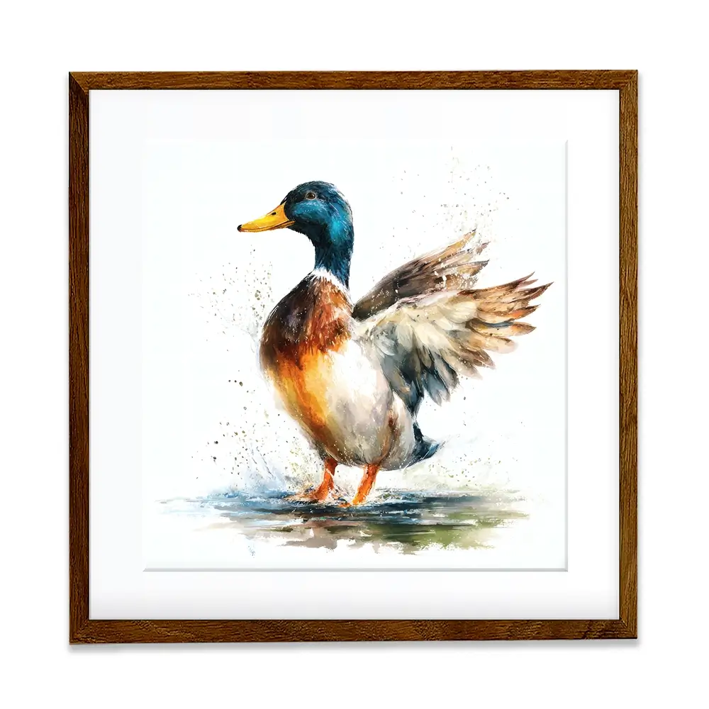 Mallard Flight Square Framed Art Print Mallard Flight Square Framed Art Print wall art product LSR Design Studio - Independent