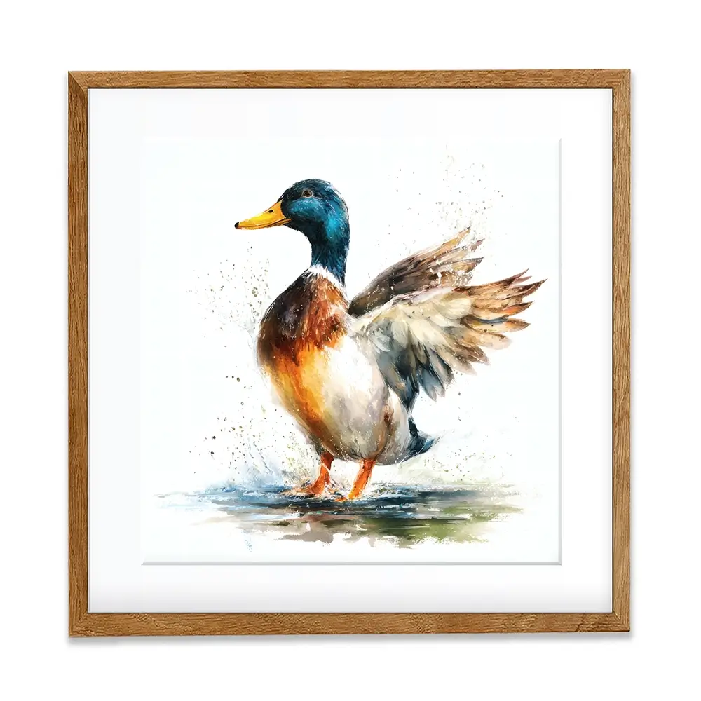Mallard Flight Square Framed Art Print Mallard Flight Square Framed Art Print wall art product LSR Design Studio - Independent