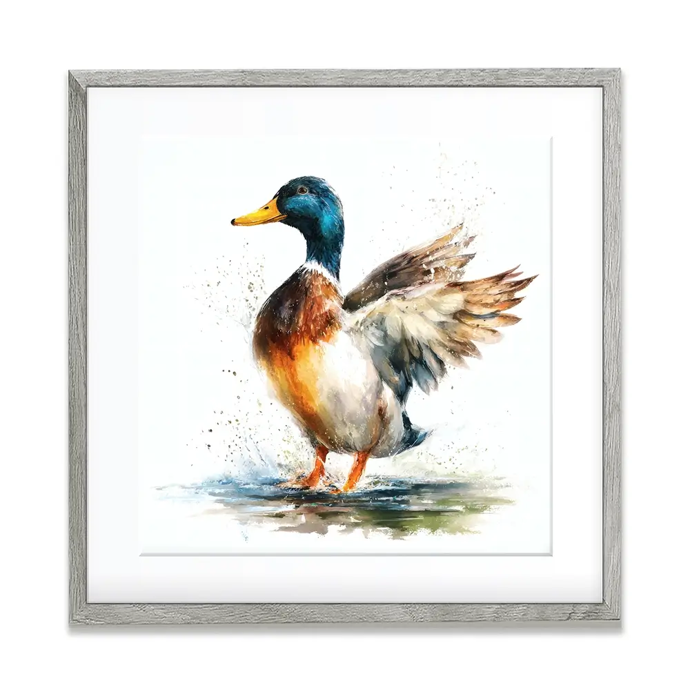 Mallard Flight Square Framed Art Print Mallard Flight Square Framed Art Print wall art product LSR Design Studio - Independent