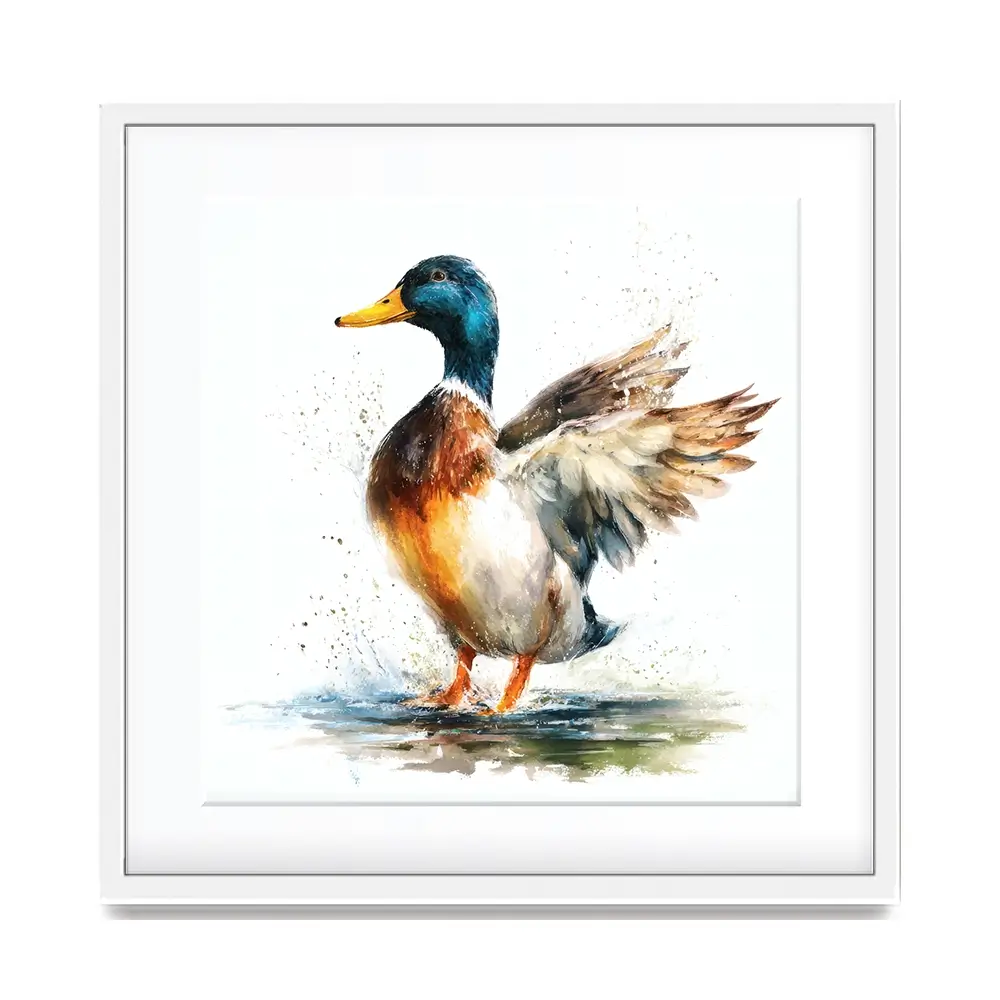 Mallard Flight Square Framed Art Print Mallard Flight Square Framed Art Print wall art product LSR Design Studio - Independent