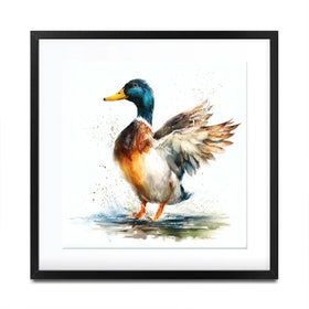 Mallard Flight Square Framed Art Print Mallard Flight Square Framed Art Print wall art product LSR Design Studio - Independent