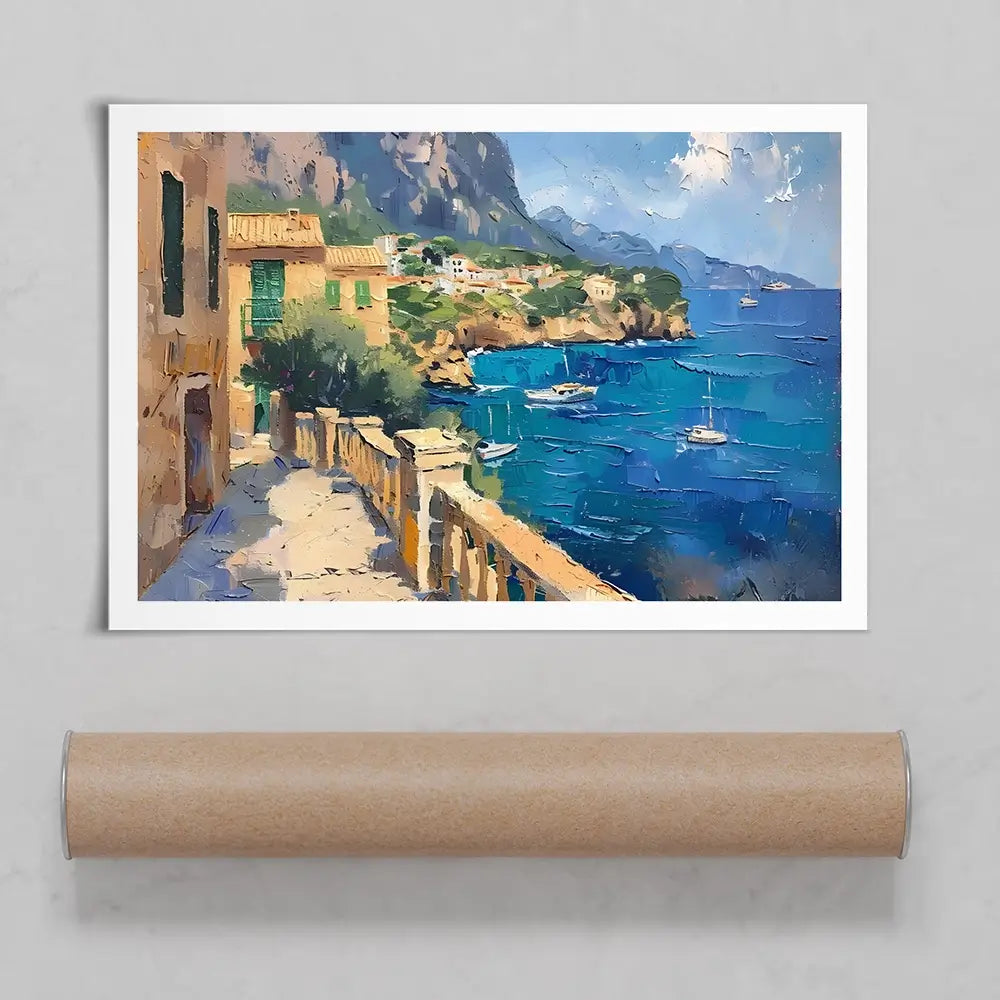 Mallorca Balcony View Art Print Mallorca Balcony View Art Print wall art product Elena Avanesova