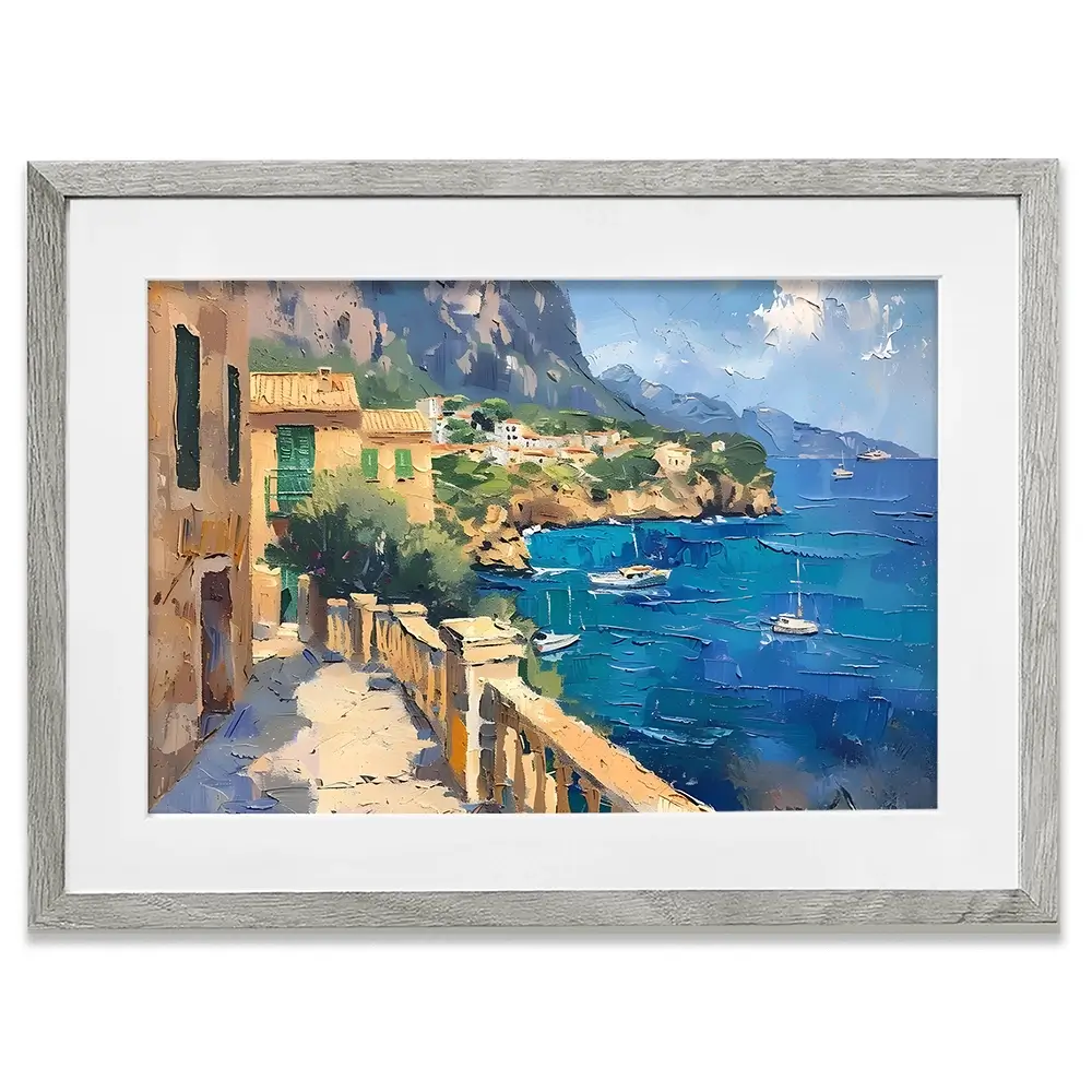 Mallorca Balcony View Framed Art Print Mallorca Balcony View Framed Art Print wall art product Elena Avanesova